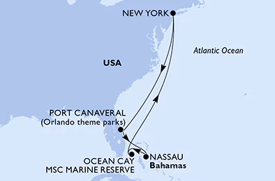 NYC Bahamas map
